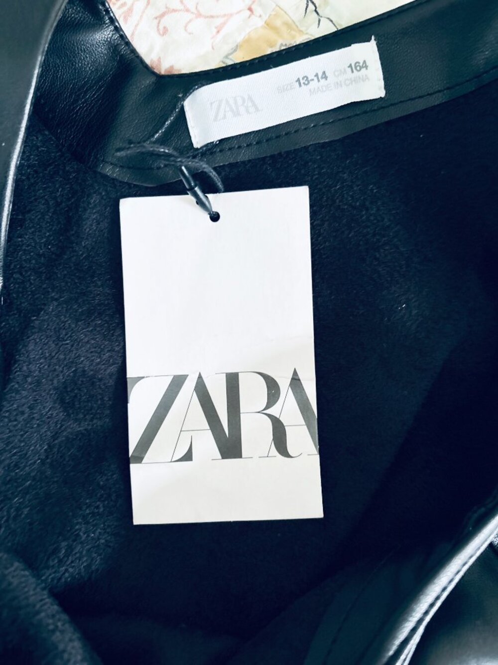 Zara Girls Vegan leather Spaghetti Strap Black Dress. Size 14 Girls NWT - Picture 4 of 6